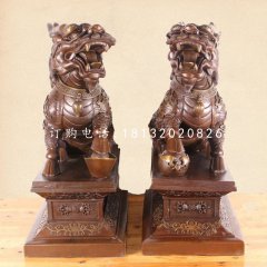 踩球麒麟铜雕,古代神兽铜雕