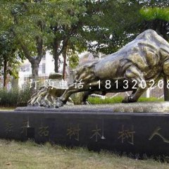 开荒牛铜雕,校园铜牛雕塑