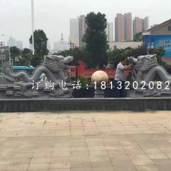 双龙戏珠喷泉石雕,广场喷泉雕塑