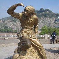 筋斗云和孙悟空铜雕，公园景观铜雕