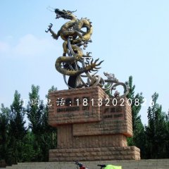 不锈钢蛟龙出海,城市景观雕塑