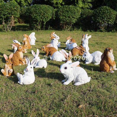 玻璃钢兔子公园仿真动物