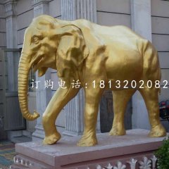 玻璃钢仿铜大象,门口大象雕塑