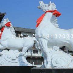 汉白玉奔马雕塑,广场动物石雕
