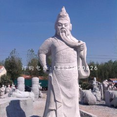 捋胡须的关公石雕 大理石古代名人石雕