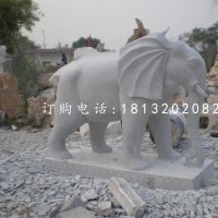 大理石大象石雕 动物石雕 门口大象雕塑
