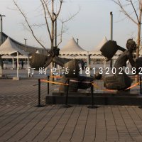 皮影戏人物铜雕，公园景观铜雕
