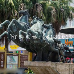 古代青铜马车雕塑 街边景观雕塑