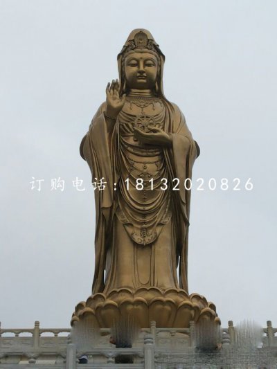 立式观音菩萨铜雕 大型铜佛像