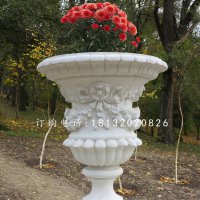 欧式花盆雕塑  汉白玉园林景观石雕