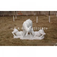 羊羔跪乳石雕 公園動物石雕