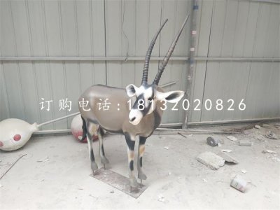 藏羚羊雕塑，玻璃钢仿真动物
