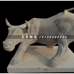 华尔街牛石雕,青石牛雕塑