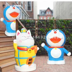 招财猫雕塑,玻璃钢机器猫雕塑