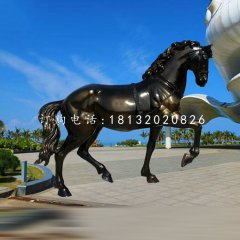 玻璃钢奔马雕塑,广场动物雕塑