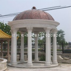 别墅区凉亭石雕,欧式圆顶石凉亭