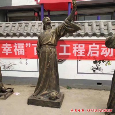 古代诗人李白铜雕