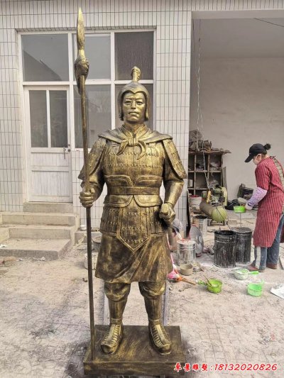 古代士兵铸铜雕塑