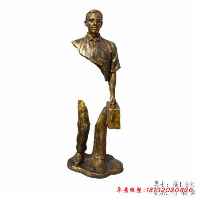 旅行的男士铜雕