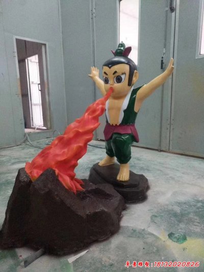 玻璃钢卡通葫芦娃-绿娃