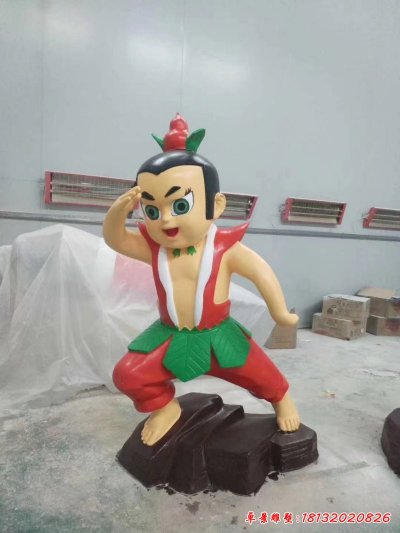 玻璃钢卡通葫芦娃-红娃雕塑