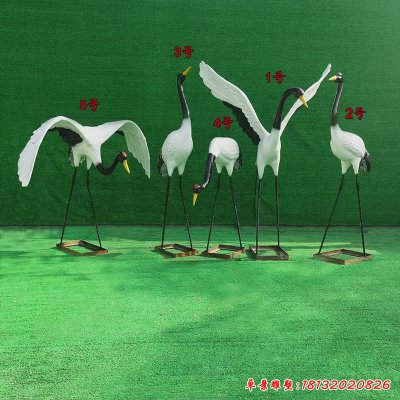 玻璃钢仙鹤雕塑组合