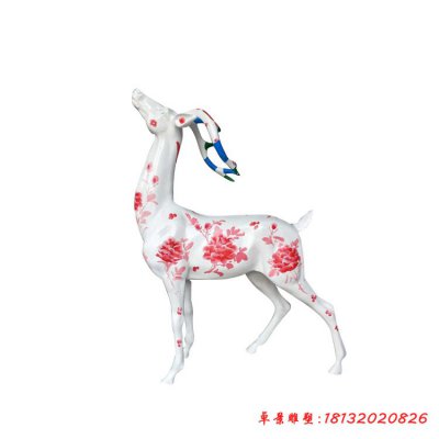 玻璃钢动物彩绘梅花鹿