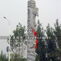 石雕龙柱，大理石龙柱雕塑