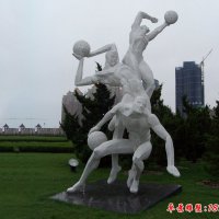 抽象不锈钢抽象打篮球雕塑