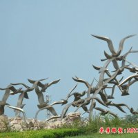 不锈钢动物抽象大雁雕塑