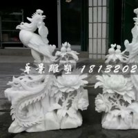 凤凰石雕,汉白玉凤凰雕塑