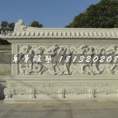 石雕影壁,麒麟石浮雕