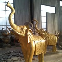大象铜雕，铸铜大象雕塑