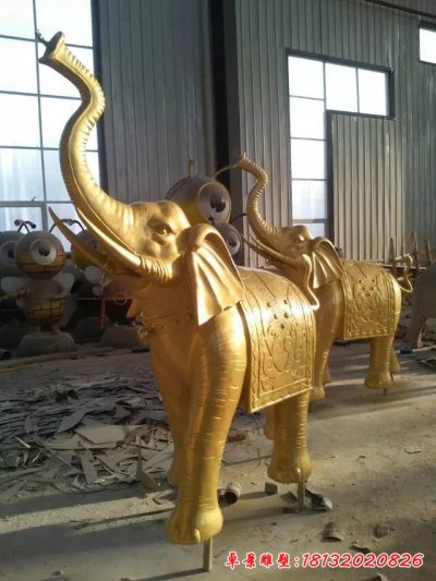 大象铜雕，铸铜大象雕塑