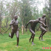 赛跑铜雕，公园人物铜雕，景观铜雕