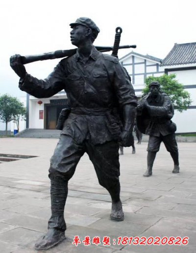 公园铸铜红军雕塑