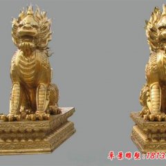 铜雕麒麟,铸铜麒麟雕塑