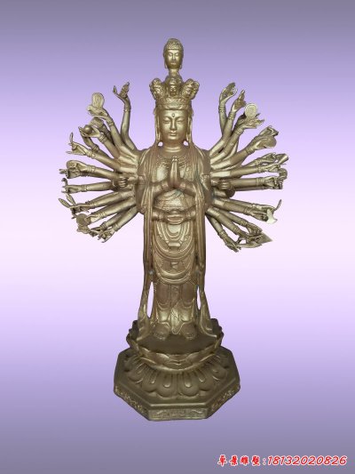 千手观音铜雕，大型立式铜佛像