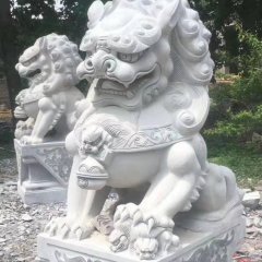 漢白玉中國傳統獅子雕塑