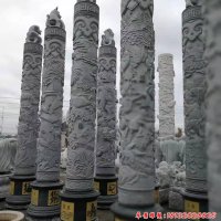 公园十二生肖文化柱石雕