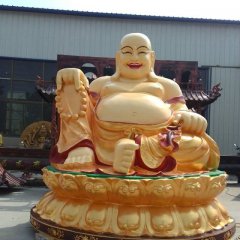 笑面佛雕塑,玻璃钢坐式佛像