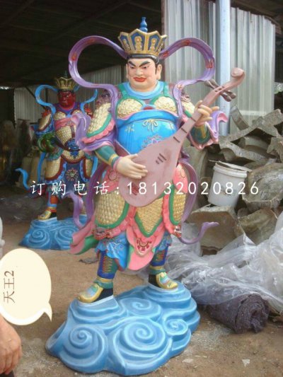 四大天王雕塑玻璃钢彩绘神像