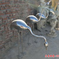 不锈钢抽象火烈鸟雕塑