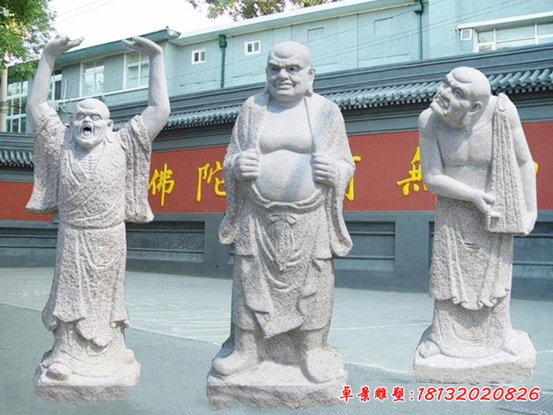 立式18罗汉佛像石雕