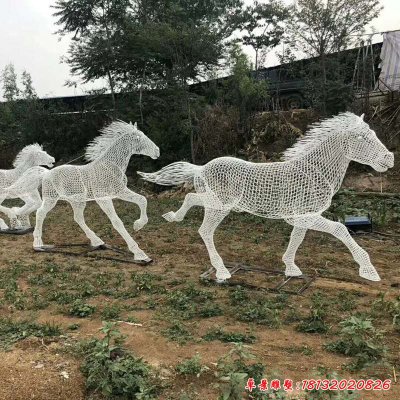 公园不锈钢编织马雕塑