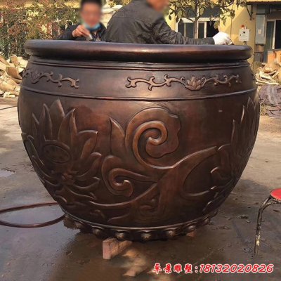 铸铜水缸雕塑