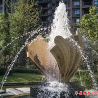 公园不锈钢抽象贝壳喷泉雕塑