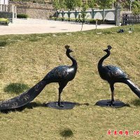 铜雕孔雀公园动物雕塑