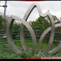 不锈钢抽象树叶公园景观雕塑
