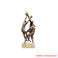 铜雕抽象打篮球人物